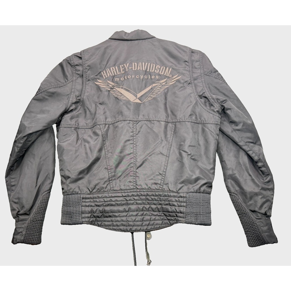 Harley-Davidson Gray Women's Bomber Jacket with Embroidered Back Logo